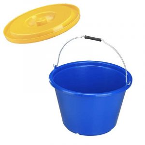 CUBO DE POLYPROPILENO CON ASA DE METAL 18 LITROS CON TAPA
