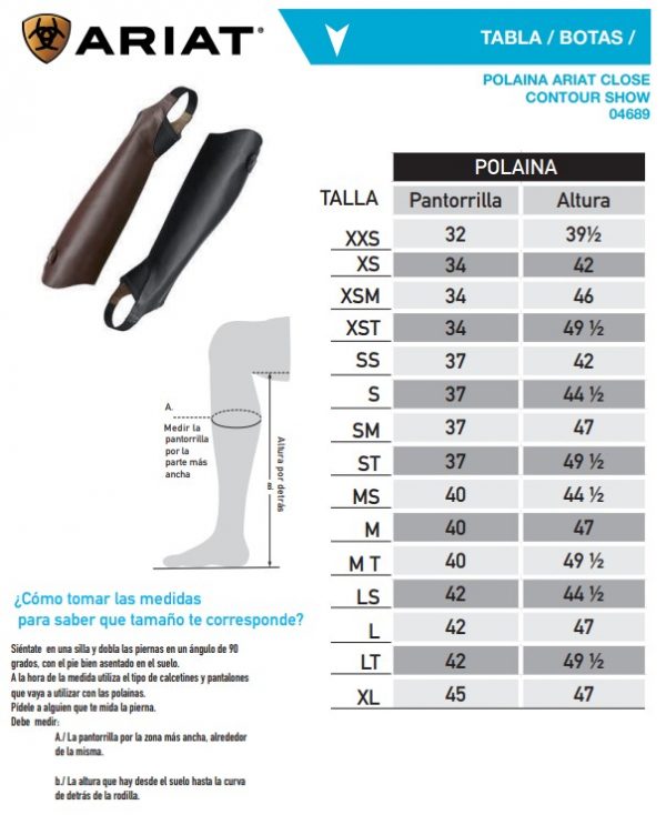 POLAINA ARIAT CLOSE CONTOUR SHOW (PAR) - Imagen 4