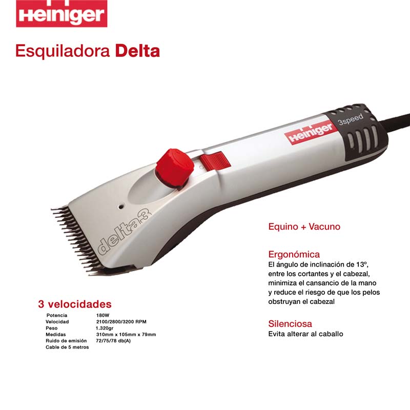 ESQUILADORA ELÉCTRICA DELTA HEINIGER PARA CABALLO